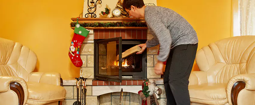 Rusted Metal Fireplace Restoration in St John, Indiana